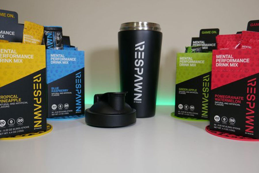 Picture of Razer Respawn in different Flavors, one of the best energy drink for gamers.