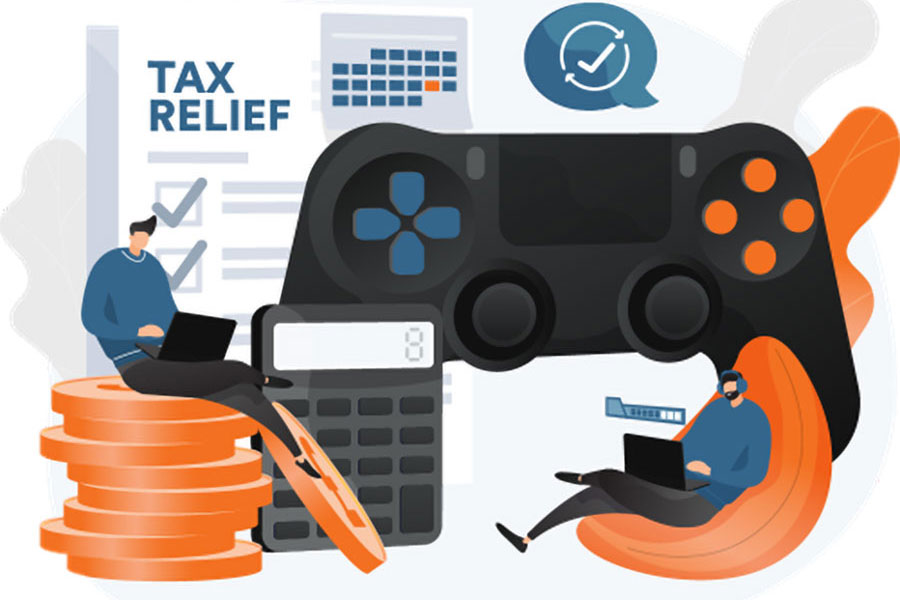 a picture showing the connection between games and taxes. there’s a lot of ways to avoid tax on digital games