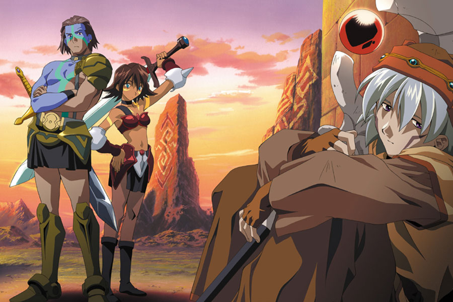 Picture of The main characters of Hack//Sign, one of the best anime for gamers.