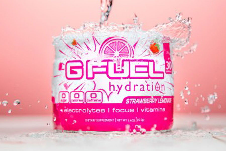 Picture of a can of GFuel Hydration, one of the good energy drinks for gaming.