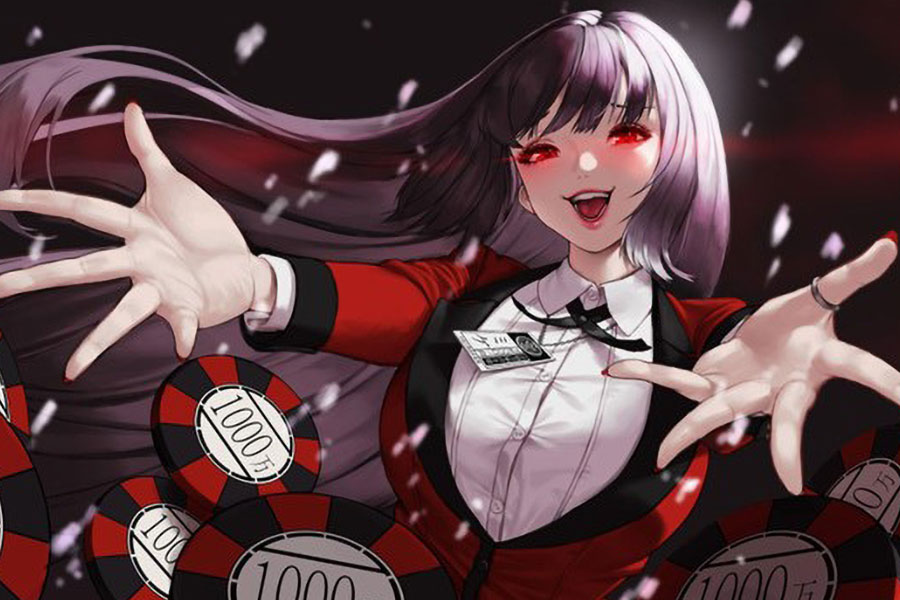 Picture of The main character of Kakegurui, one of the best anime for gamers.