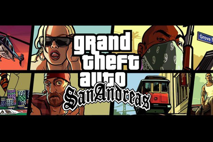 One of the official pictures of Grand Theft Auto: San Andreas, one of the most popular offline ios games.