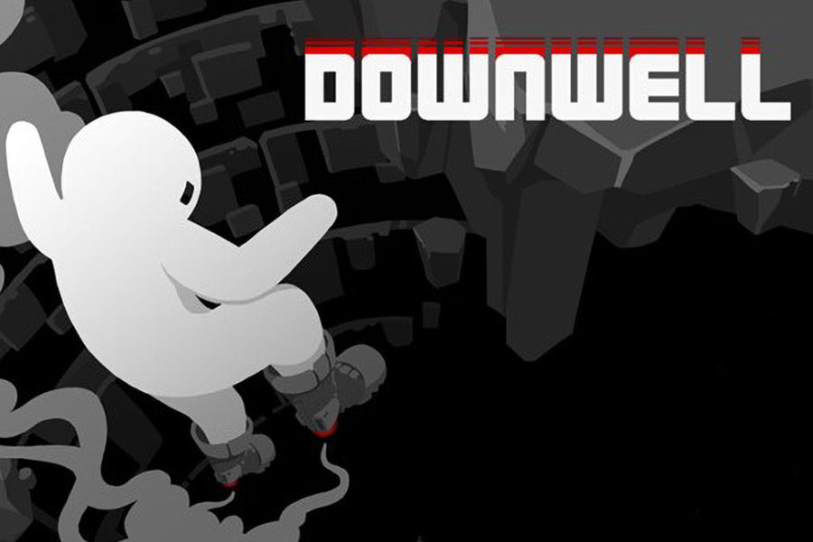 One of the official pictures of Downwell, one of top offline games for android 2024.