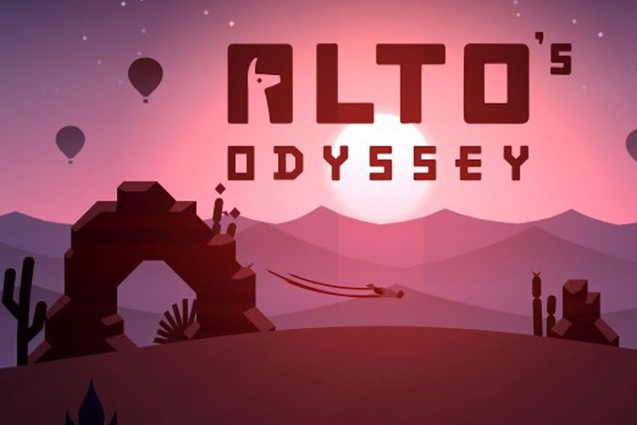 One of official Pictures of Alto's Odyssey, one of the games you can play while listening to a podcast.