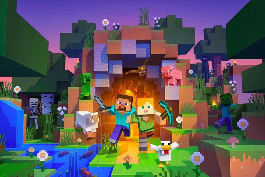 One of the official Pictures Minecraft: Pocket Edition with its many characters, one of the most popular offline ios games.