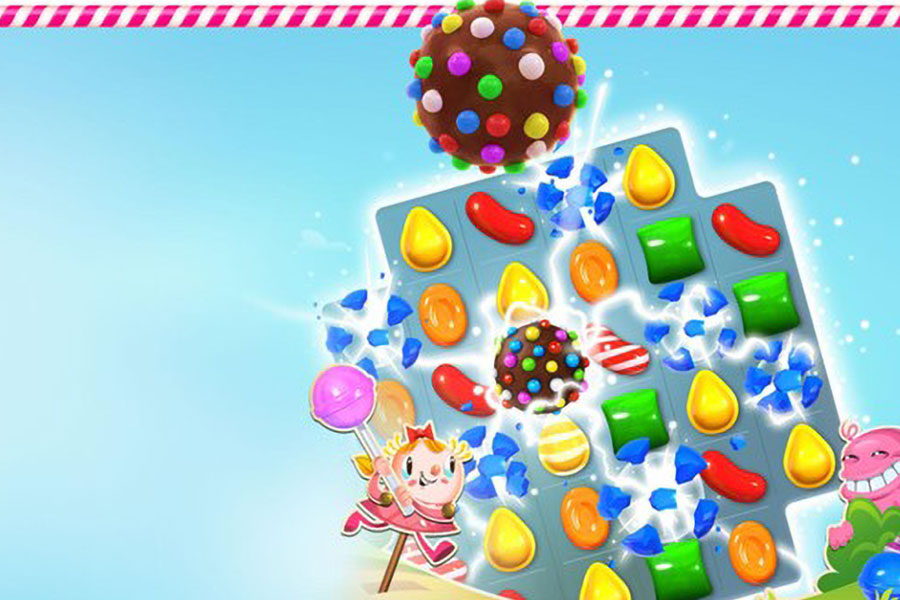 One of official Pictures of Candy Crush Saga showcasing it’s characters and game mechanics, one of the games you can play while listening to a podcast.