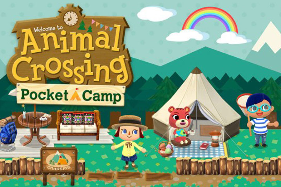 One of official Pictures of Animal Crossing: Pocket Camp with its characters, one of the games you can play while listening to a podcast.