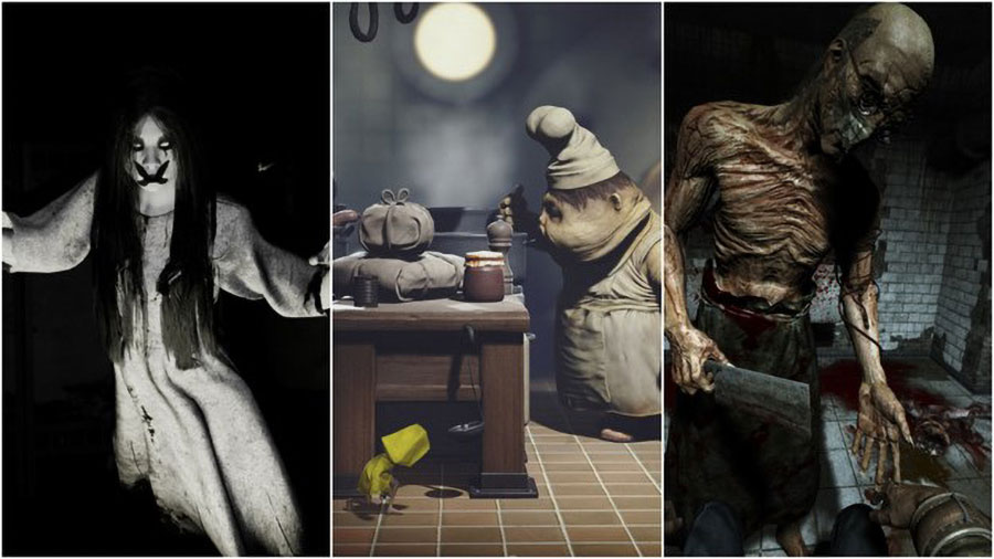 a Picture showing many Frightfulness in scary Games.