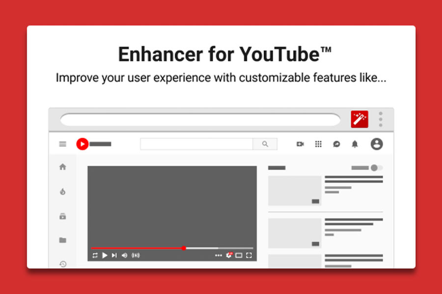 Picture of Enhancer for YouTube Interface, one of the best chrome extensions for gamers.