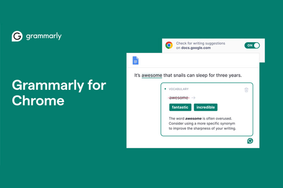 Picture of Grammarly Interface, one of the best chrome extensions for gamers.