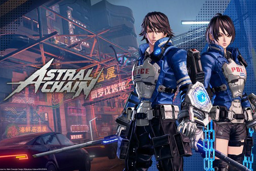 The Official Picture of Astral Chain and its two main characters, One of best Nintendo switch games for adults.