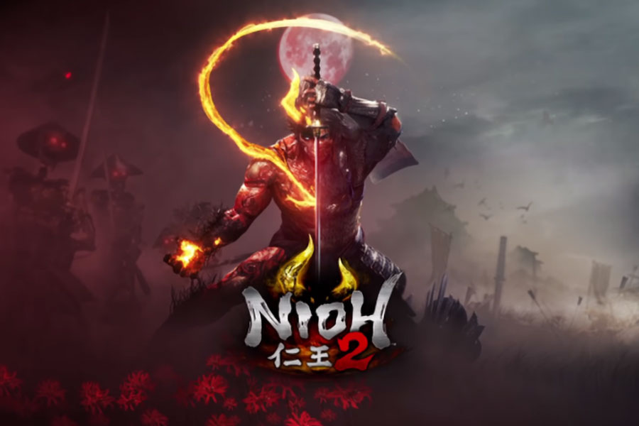 Official poster of Nioh 2 among the best samurai games for pc.