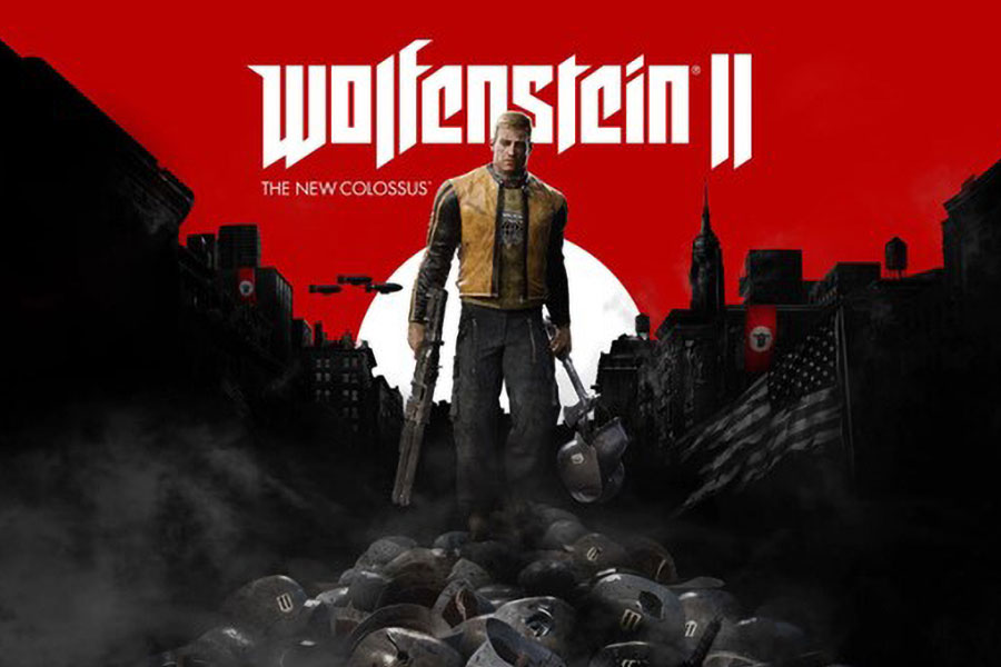 The Official Picture of Wolfenstein II: The New Colossus with its main character, best war game single player.