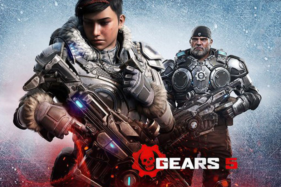 The Official Picture of Gears of War 5 with two of its main characters, best war game single player.