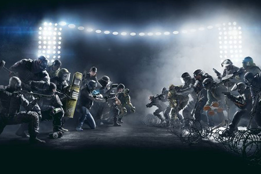 The Official Picture of Tom Clancy’s Rainbow Six Siege with its many Operators, One of best war multiplayer games for ps4.