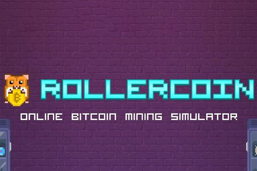 a wallpaper of the Rollercoin game, one of the best crypto games to earn money.