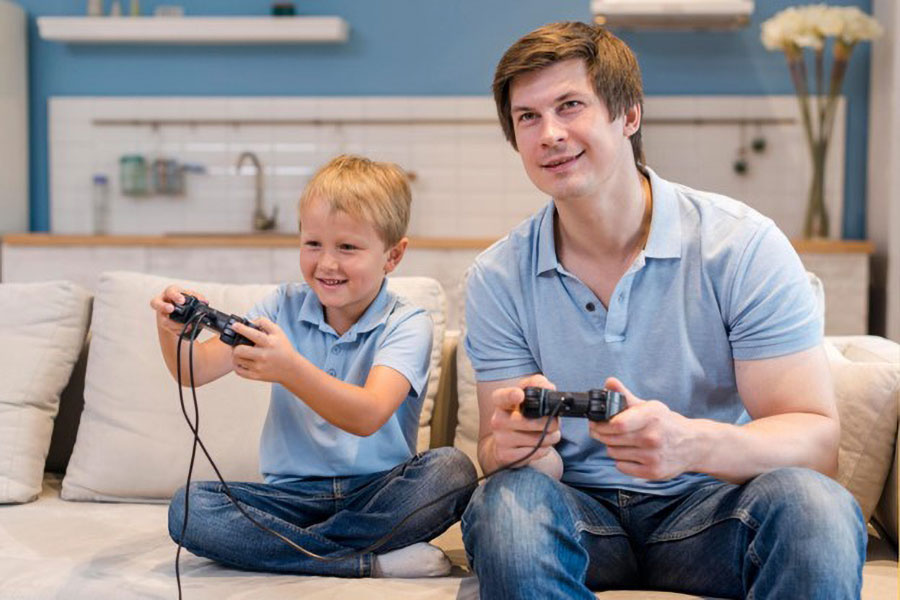 Picture of a Father and his son. It's really good to know how to control game time.