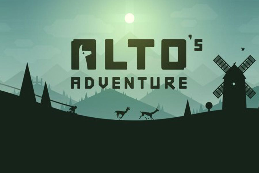 the main art of Alto's Adventure, one of the mobile games with leaderboards.