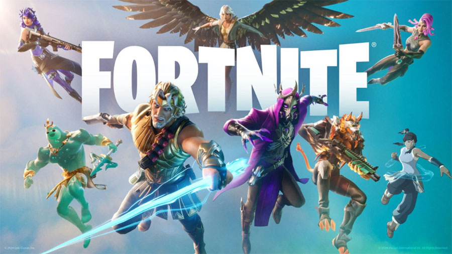 The Official Picture of Fortnite featuring its many characters, a Most played game in Japan 2024.