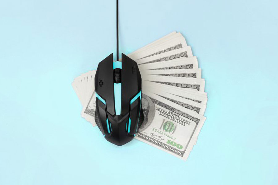 Picture of a mouse with money underneath it. it’s really beneficial to learn how much money do gamers make on twitch