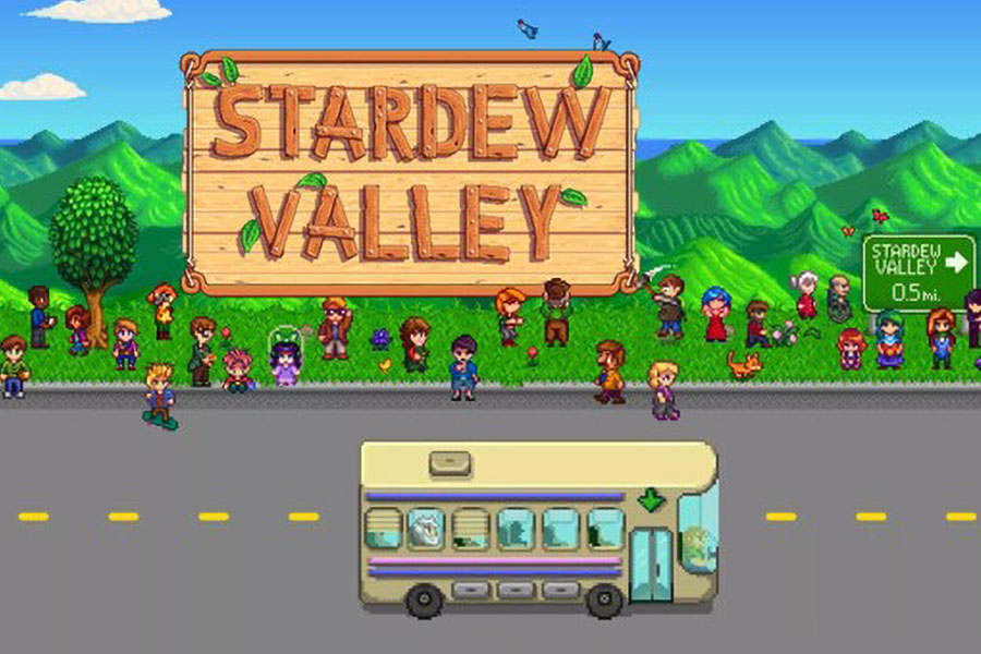 an Official picture of Stardew Valley with with it’s many characters, One of games gamer girls play.