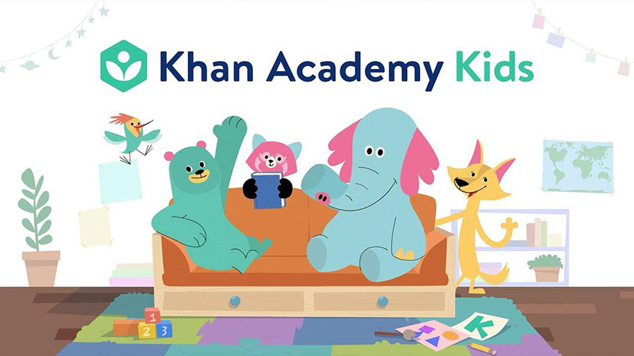 The Official Picture of Khan Academy Kids, One of best free ipad games for 6 year olds.