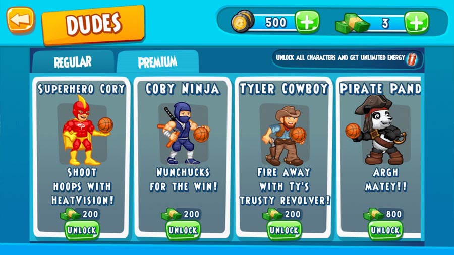 A picture of the menu of Dude Perfect 2, One of the best basketball games for Chromebook.