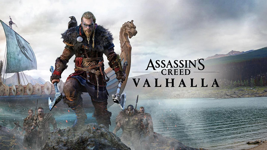 The Official Picture of Assassin’s Creed Valhalla with its main character, One of best aaa games on xbox.