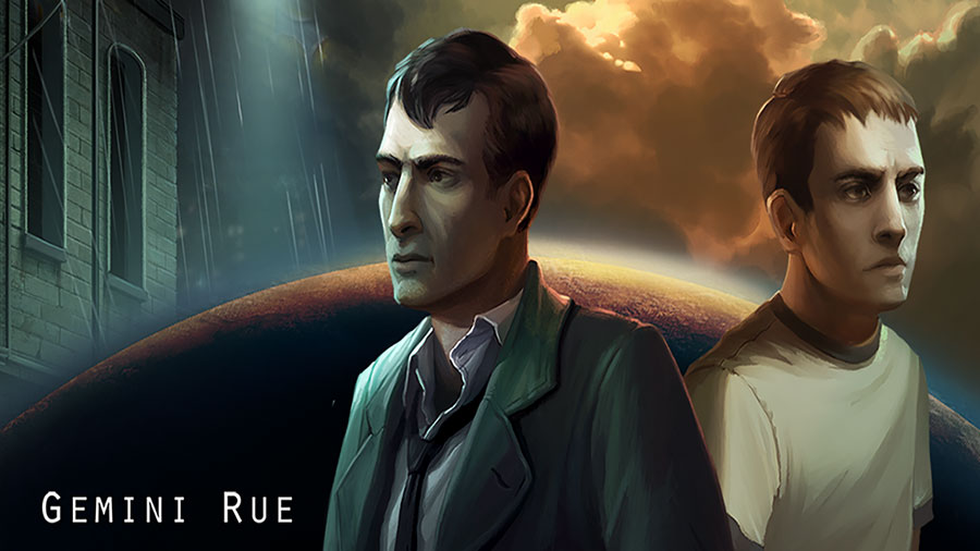 The Official Picture of Gemini Rue with its main characters, One of best adventure games for android.