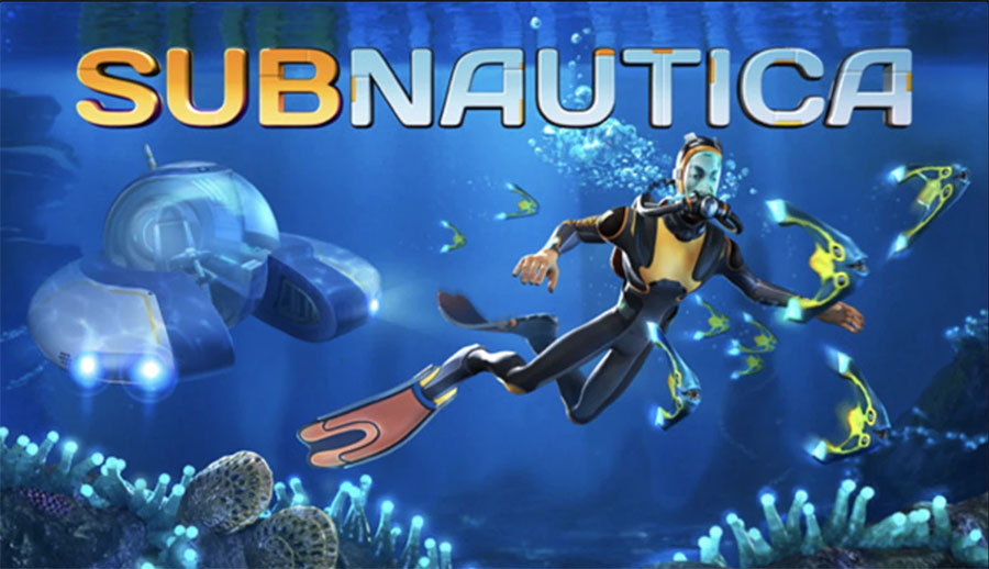 The Official Picture of Subnautica with its character, One of best adventure games for pc.