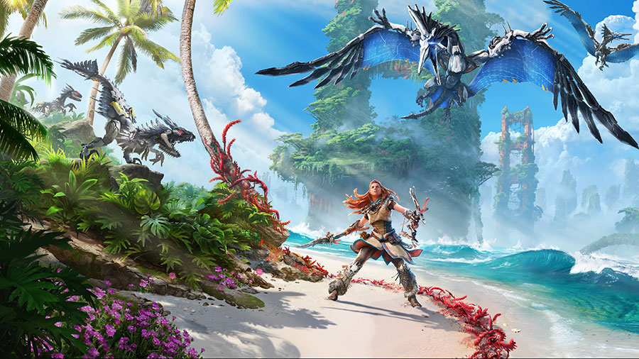 The Official Picture of  Horizon Forbidden West Featuring Aloy, One of best adventure games for ps5.