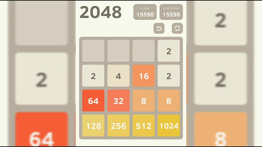 In game picture of 2048, One of best android games for airplane mode.