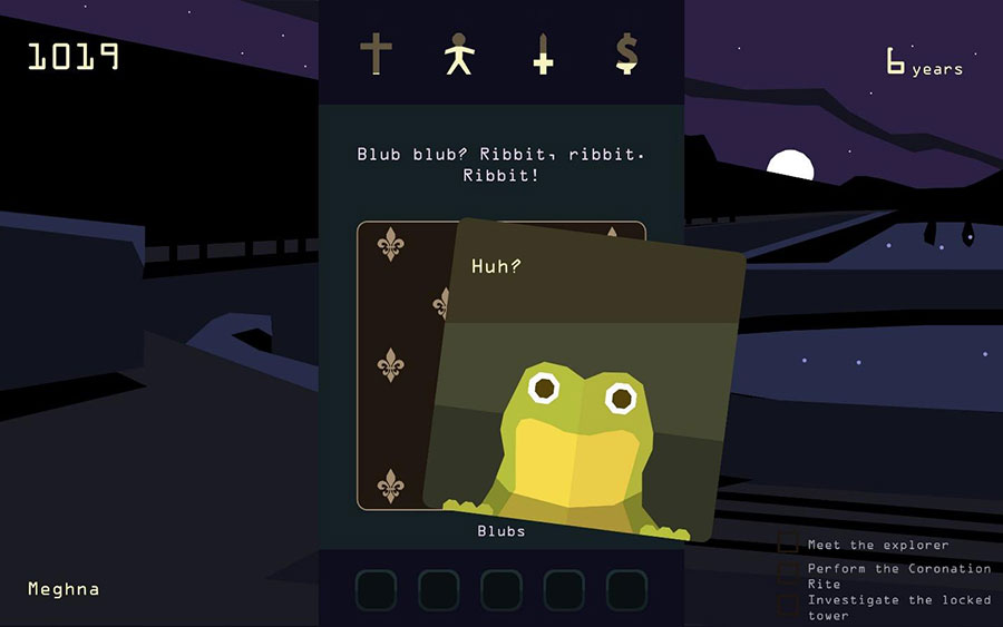 In game picture of Reigns, One of best android games for airplane mode.