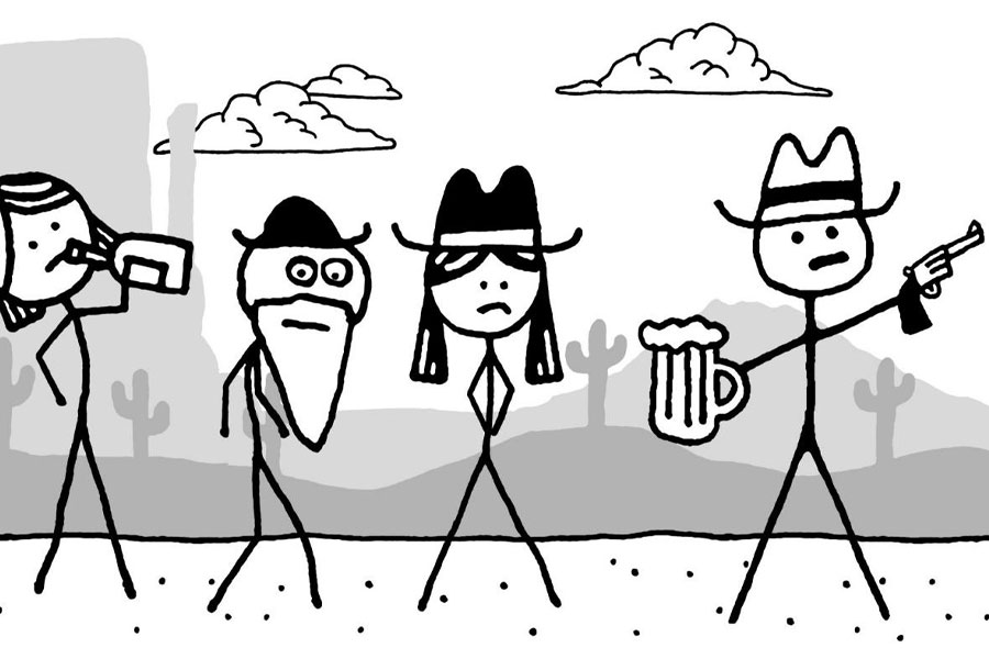 The Official Picture of West of Loathing, one of the best cowboy video games.