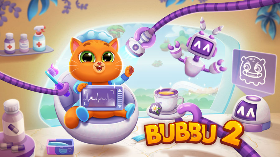 The Official Picture of Bubadu with its character, One of best free ipad games for 8 year olds.