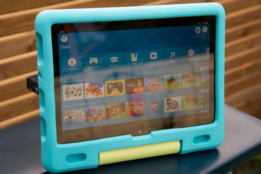 A Picture of Amazon Fire HD 10 Kids Edition, best gaming console for kids.