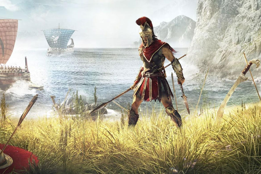 The Official Picture of Assassin's Creed Odyssey featuring its main character, One of The best historical video games.