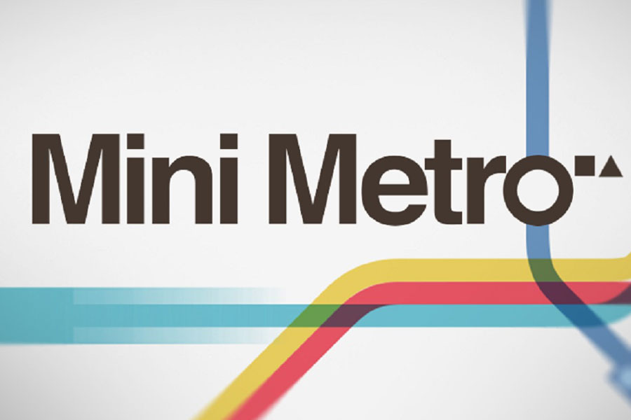 Screenshot of "Mini Metro" showing a minimalist subway map.