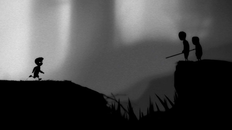 Screenshot of "Limbo" showing a dark, eerie environment with a boy character.