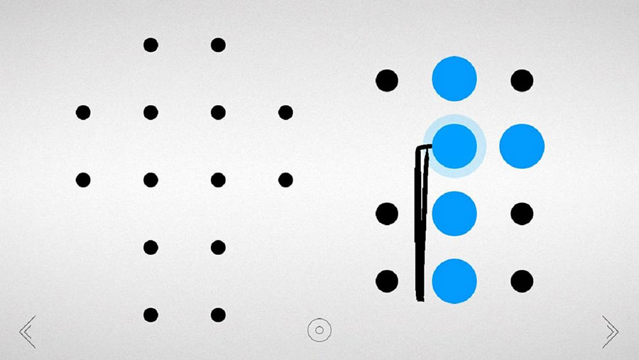 In game picture of Blek, One of best iphone puzzle games for airplane mode.