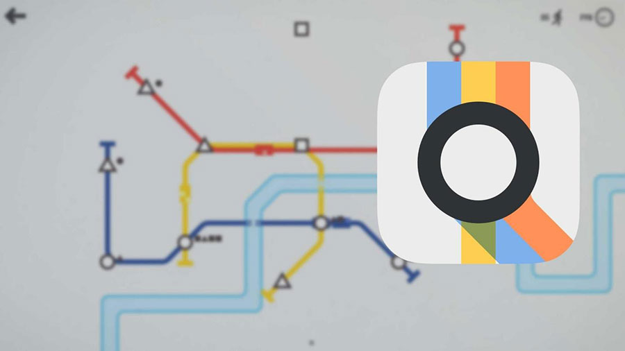 In game picture of Mini Metro, One of best iphone puzzle games for airplane mode.