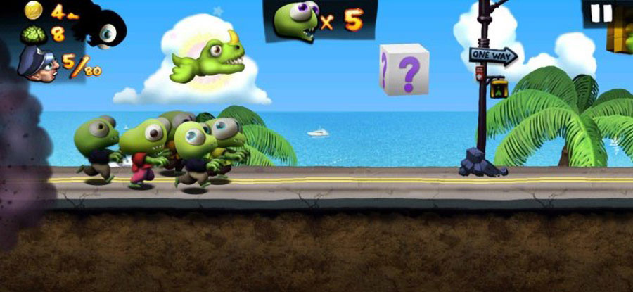 in game Picture of Zombie Tsunami, One of best running games for android.