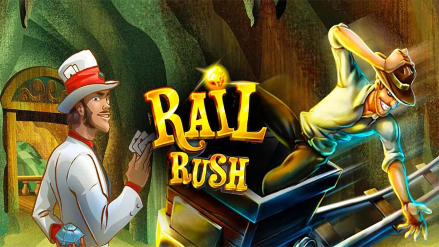 The Official Picture of Rail Rush with its characters, One of best running games for android.