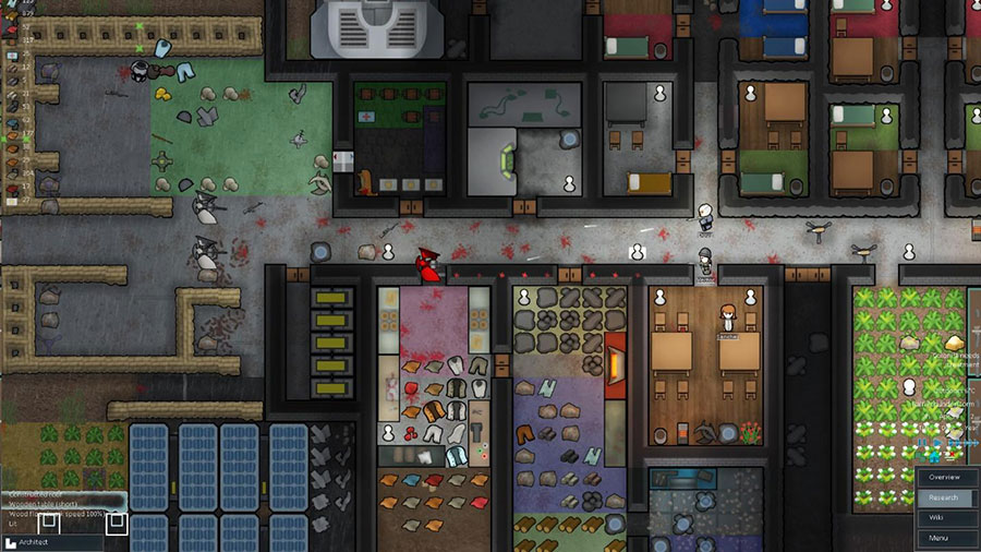 in game picture of RimWorld, One of best steam games to play while watching tv.