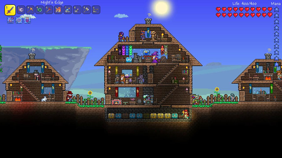 in game picture of Terraria, One of best steam games to play while watching tv.