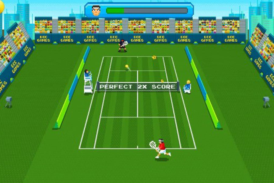 The In Game Picture of Super Tennis, One of best tennis video games of all time.