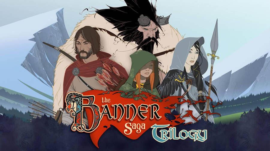 The Official Picture of Banner Saga Trilogy with its characters, One of best turn based strategy games on steam.