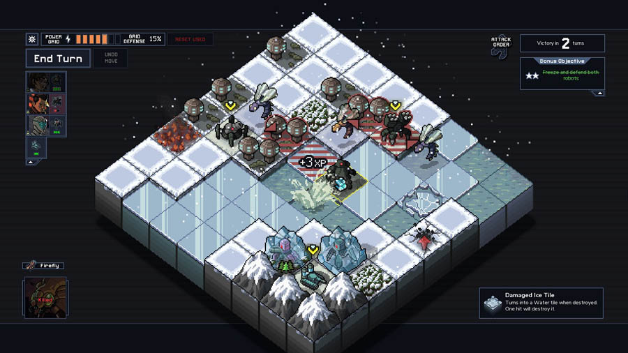 One of the pictures of Into the Breach. One of the best Turn-based strategy Games on Xbox.