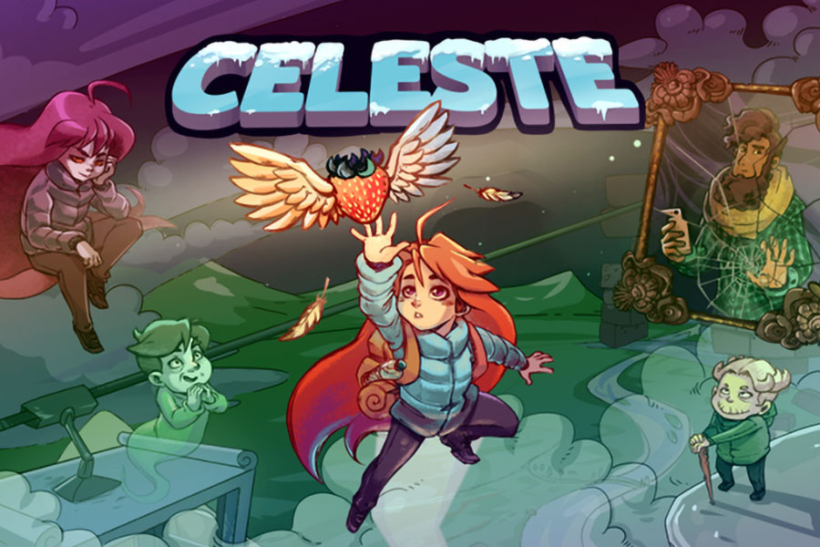 The Official Picture of Celeste with its characters, One of best video games for depression.