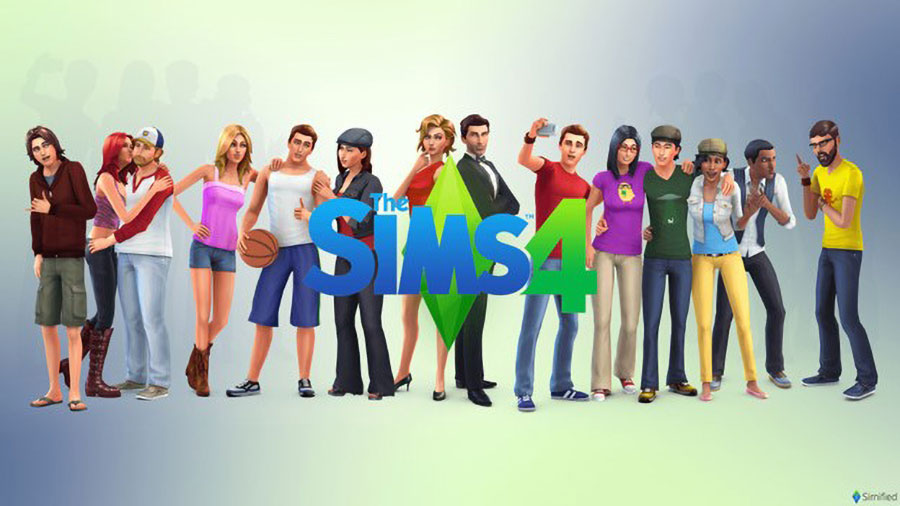 The Official Picture of The Sims 4 with its characters, One of best video games for depression.